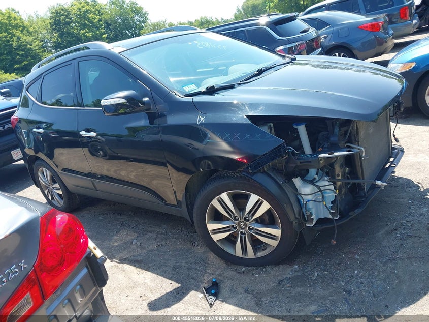 2015 Hyundai Tucson VIN KM8JU3AG4FU987009 IAAI salvage auction — FRONT END, Clear (Massachusetts), sold $1,900 on 2026-07-14 (photo 1)
