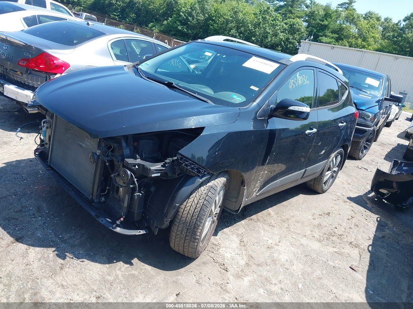 2015 Hyundai Tucson VIN KM8JU3AG4FU987009 IAAI salvage auction — FRONT END, Clear (Massachusetts), sold $1,900 on 2026-07-14 (photo 2)