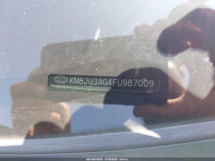 2015 Hyundai Tucson VIN KM8JU3AG4FU987009 IAAI salvage auction — FRONT END, Clear (Massachusetts), sold $1,900 on 2026-07-14 (photo 9)