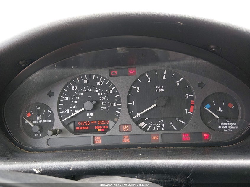 1998 BMW 3 series VIN WBABK8327WEY87233 IAAI salvage auction — NORMAL WEAR, Clear (New Jersey), sold $1,250 on 2026-07-23 (photo 7)