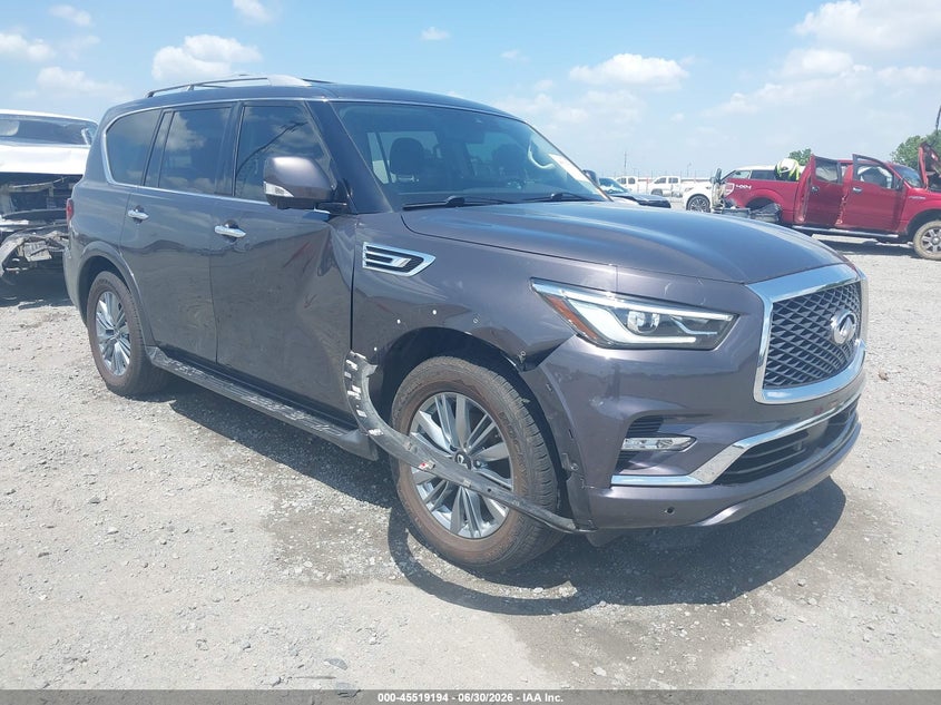 2022 Infiniti Qx80 VIN JN8AZ2AF0N9741734 IAAI salvage auction — SIDE, Salvage Title, sold $8,600 on 2026-07-29 (photo 1)