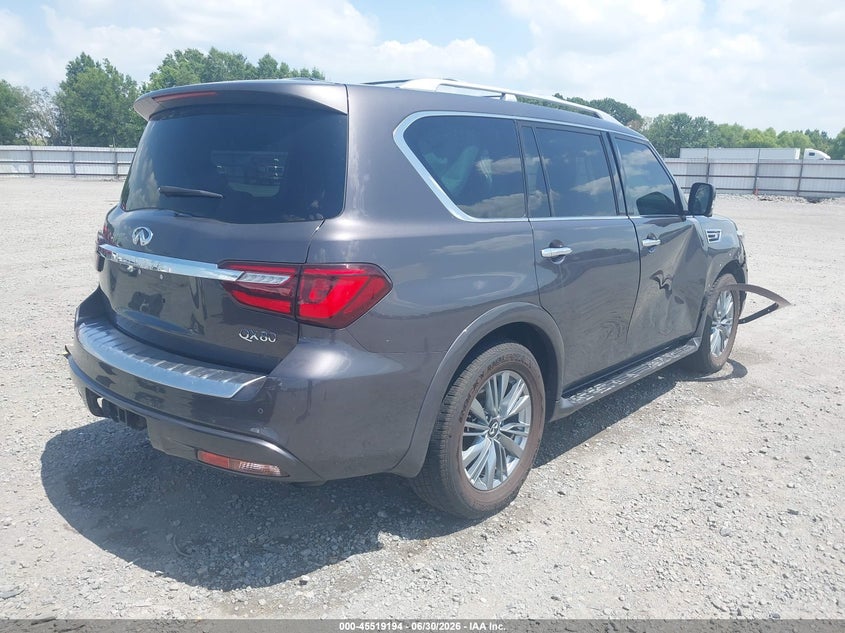 2022 Infiniti Qx80 VIN JN8AZ2AF0N9741734 IAAI salvage auction — SIDE, Salvage Title, sold $8,600 on 2026-07-29 (photo 4)