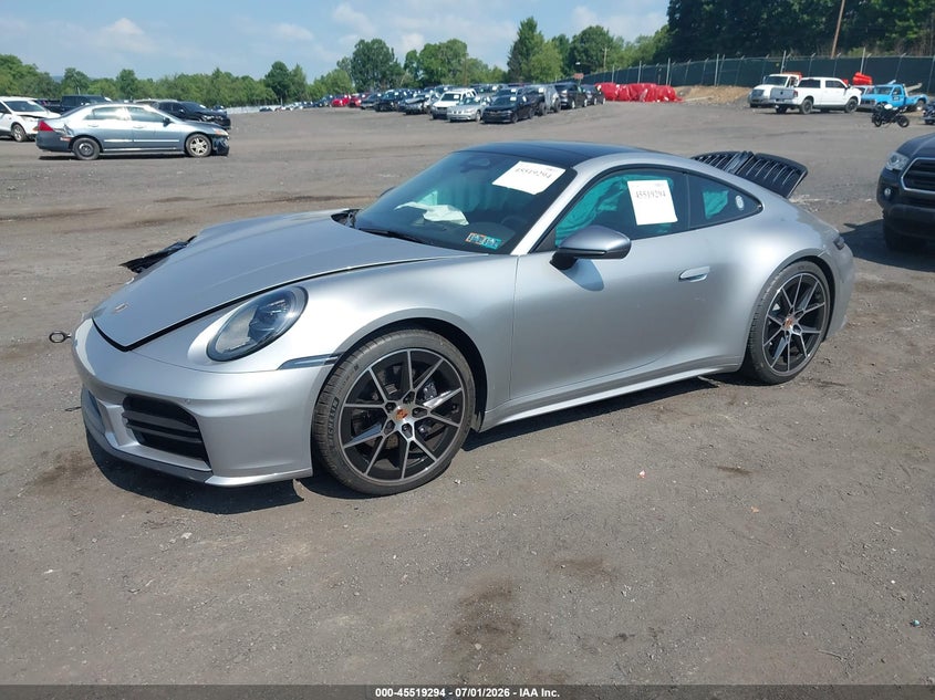 2026 Porsche 911 VIN WP0AA2A90TS206843 IAAI salvage auction — FRONT END, Salvage (Pennsylvania), sold $46,250 on 2026-08-24 (photo 2)