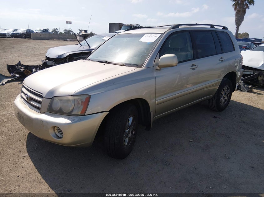 2001 Toyota Highlander VIN JTEHF21A410004554 IAAI salvage auction — SIDE, Salvage (California), sold $25 on 2026-07-29 (photo 2)