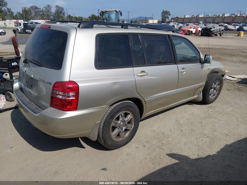2001 Toyota Highlander VIN JTEHF21A410004554 IAAI salvage auction — SIDE, Salvage (California), sold $25 on 2026-07-29 (photo 4)