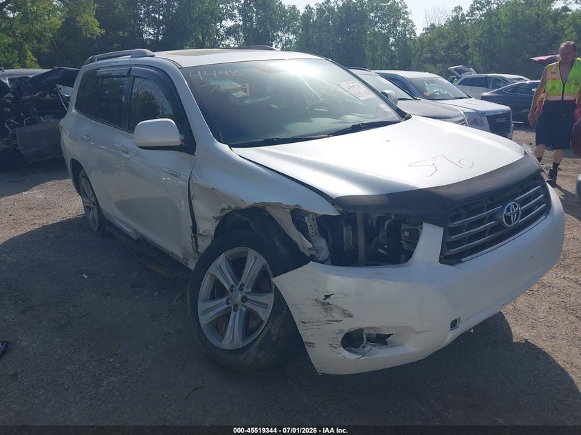2008 Toyota Highlander VIN JTEDS43A182005310 IAAI salvage auction — LEFT SIDE, Salvage (Michigan), sold $1,350 on 2026-07-21 (photo 1)