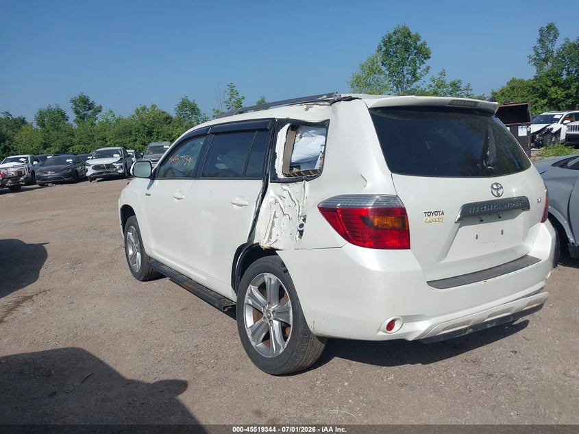 2008 Toyota Highlander VIN JTEDS43A182005310 IAAI salvage auction — LEFT SIDE, Salvage (Michigan), sold $1,350 on 2026-07-21 (photo 3)