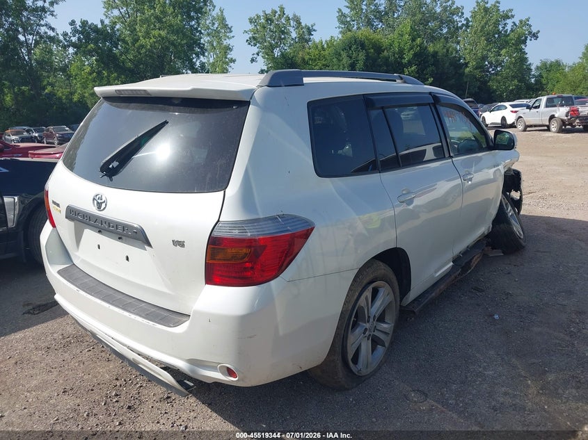 2008 Toyota Highlander VIN JTEDS43A182005310 IAAI salvage auction — LEFT SIDE, Salvage (Michigan), sold $1,350 on 2026-07-21 (photo 4)