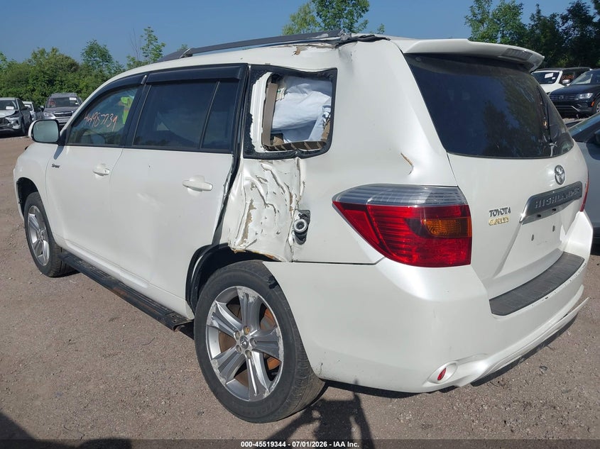 2008 Toyota Highlander VIN JTEDS43A182005310 IAAI salvage auction — LEFT SIDE, Salvage (Michigan), sold $1,350 on 2026-07-21 (photo 6)