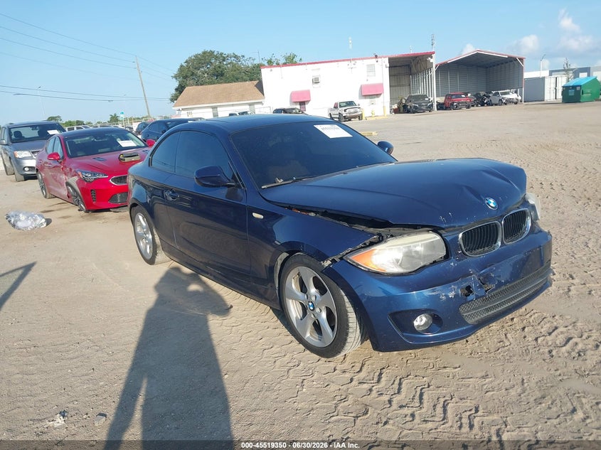 2012 BMW 1 series VIN WBAUP7C51CVP23082 IAAI salvage auction — NORMAL WEAR, Salvage (Florida), sold $550 on 2026-07-28 (photo 1)
