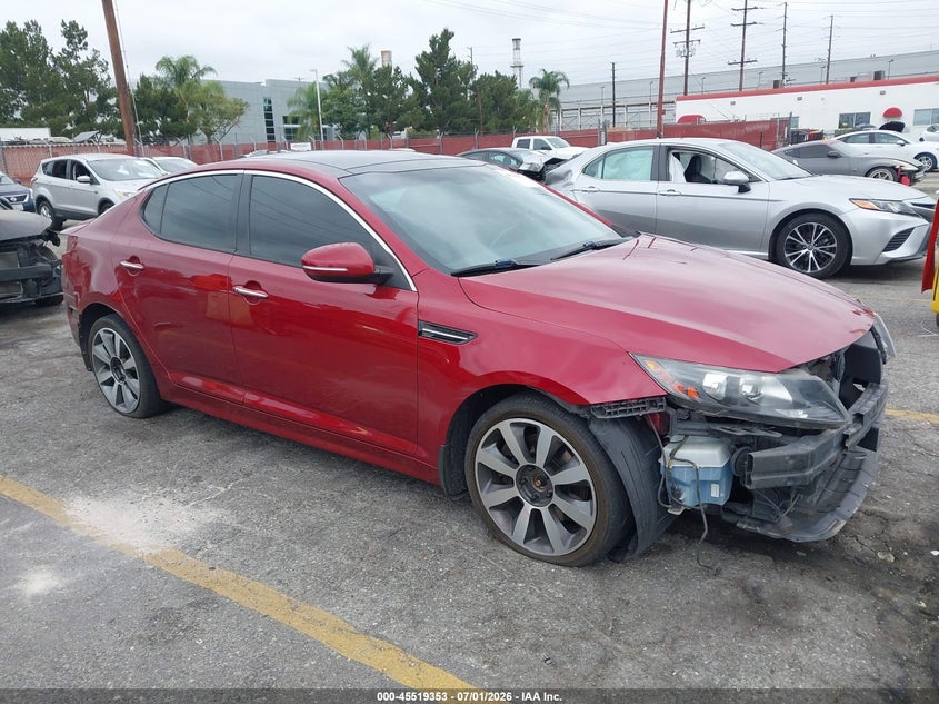 2013 Kia Optima VIN 5XXGR4A65DG223279 IAAI salvage auction — FRONT END, Salvage (California), sold $1,100 on 2026-07-14 (photo 1)