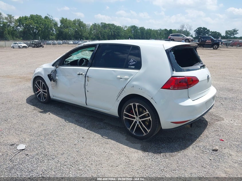2017 Volkswagen Golf gti VIN 3VW547AU7HM013287 IAAI salvage auction — ROLLOVER, Salvage Title, sold $800 on 2026-07-29 (photo 3)