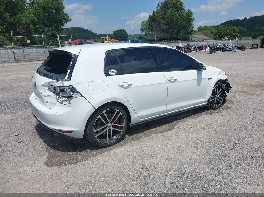 2017 Volkswagen Golf gti VIN 3VW547AU7HM013287 IAAI salvage auction — ROLLOVER, Salvage Title, sold $800 on 2026-07-29 (photo 4)