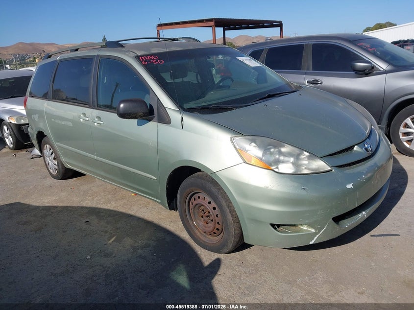 2006 Toyota Sienna VIN 5TDZA23C96S584264 IAAI salvage auction — NORMAL WEAR, Clear - Dealer Only (California), sold $625 on 2026-07-09 (photo 1)