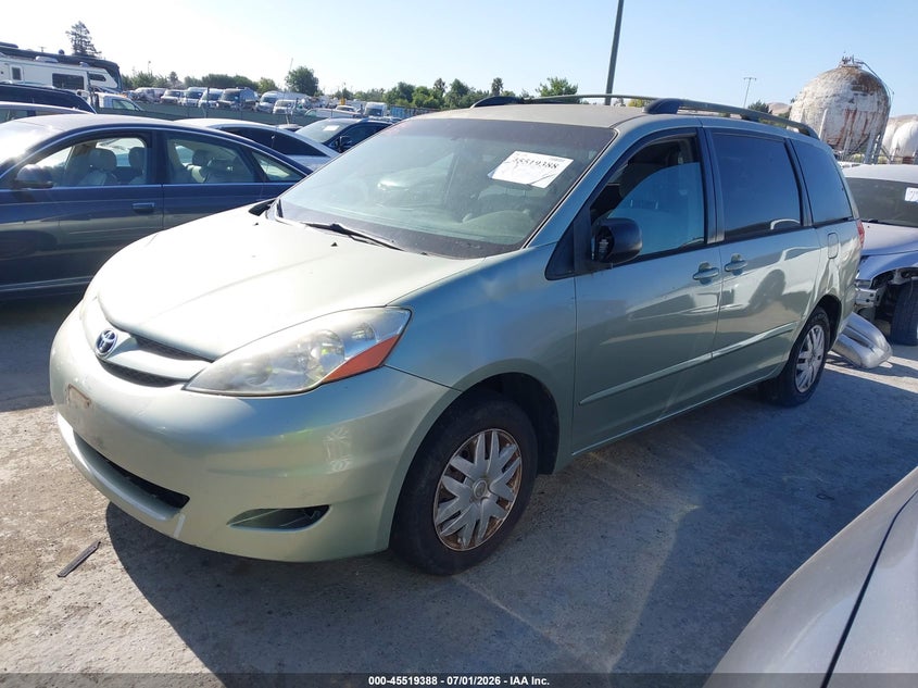 2006 Toyota Sienna VIN 5TDZA23C96S584264 IAAI salvage auction — NORMAL WEAR, Clear - Dealer Only (California), sold $625 on 2026-07-09 (photo 2)