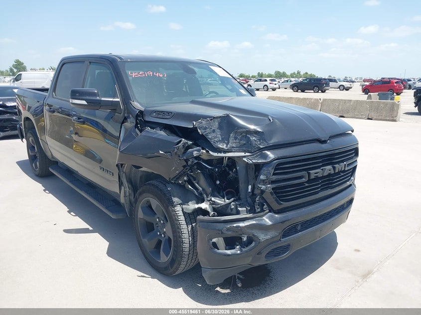 2019 Ram 1500 VIN 1C6RREFT7KN855965 IAAI salvage auction — FRONT & REAR, Salvage Title, sold $6,200 on 2026-09-09 (photo 1)