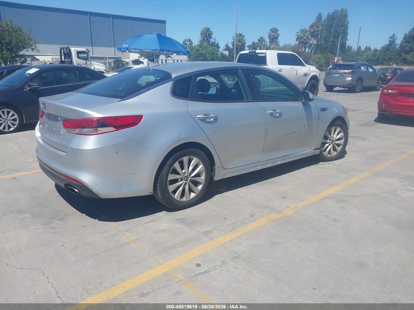 2017 Kia Optima VIN 5XXGT4L32HG129810 IAAI salvage auction — LEFT SIDE, Salvage (California), sold $1,500 on 2026-07-20 (photo 4)