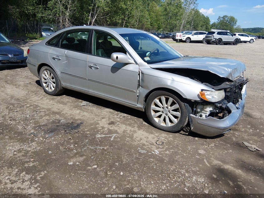 2009 Hyundai Azera VIN KMHFC46D79A380637 IAAI salvage auction — FRONT END, Clear (Massachusetts), sold $350 on 2026-07-22 (photo 1)