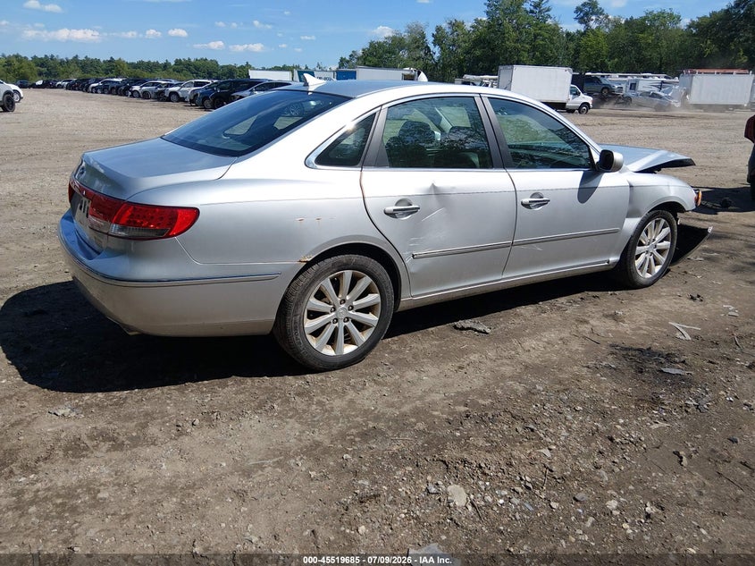 2009 Hyundai Azera VIN KMHFC46D79A380637 IAAI salvage auction — FRONT END, Clear (Massachusetts), sold $350 on 2026-07-22 (photo 4)