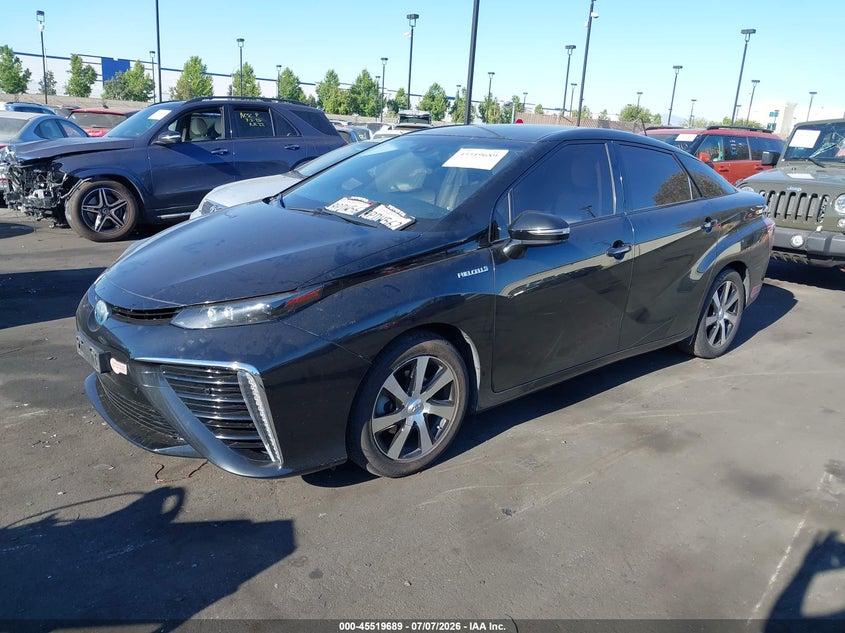 2019 Toyota Mirai VIN JTDBVRBDXKA007078 IAAI salvage auction — RIGHT FRONT, Salvage Title, sold $400 on 2026-07-31 (photo 2)