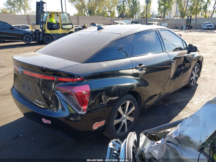 2019 Toyota Mirai VIN JTDBVRBDXKA007078 IAAI salvage auction — RIGHT FRONT, Salvage Title, sold $400 on 2026-07-31 (photo 4)
