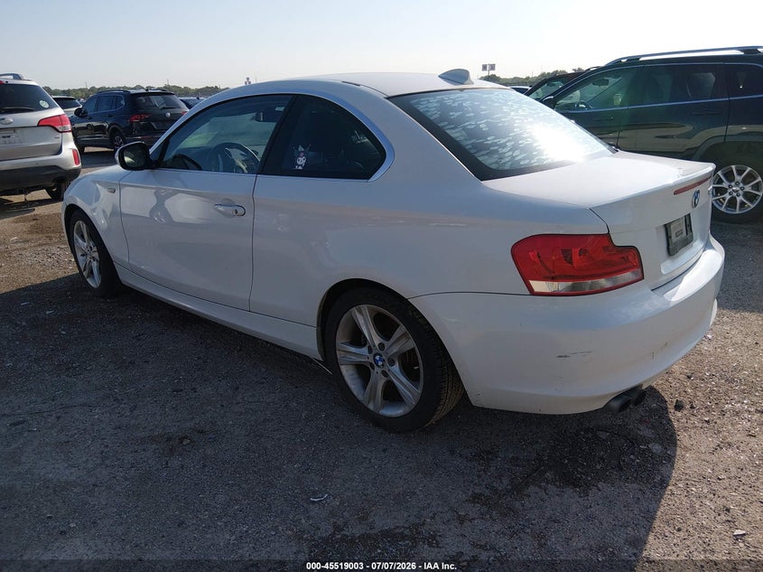 2012 BMW 1er VIN WBAUP9C57CVL91144 IAAI salvage auction — NORMAL WEAR, Original (Texas), sold $400 on 2026-07-28 (photo 3)