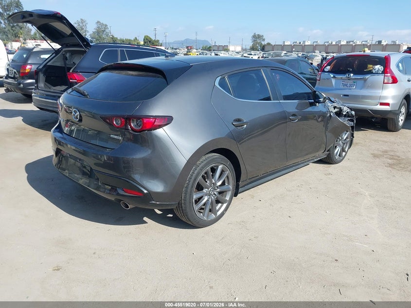 2019 Mazda 3 VIN JM1BPAMM0K1138884 IAAI salvage auction — RIGHT FRONT, Salvage Title, sold $5,100 on 2026-08-01 (photo 4)