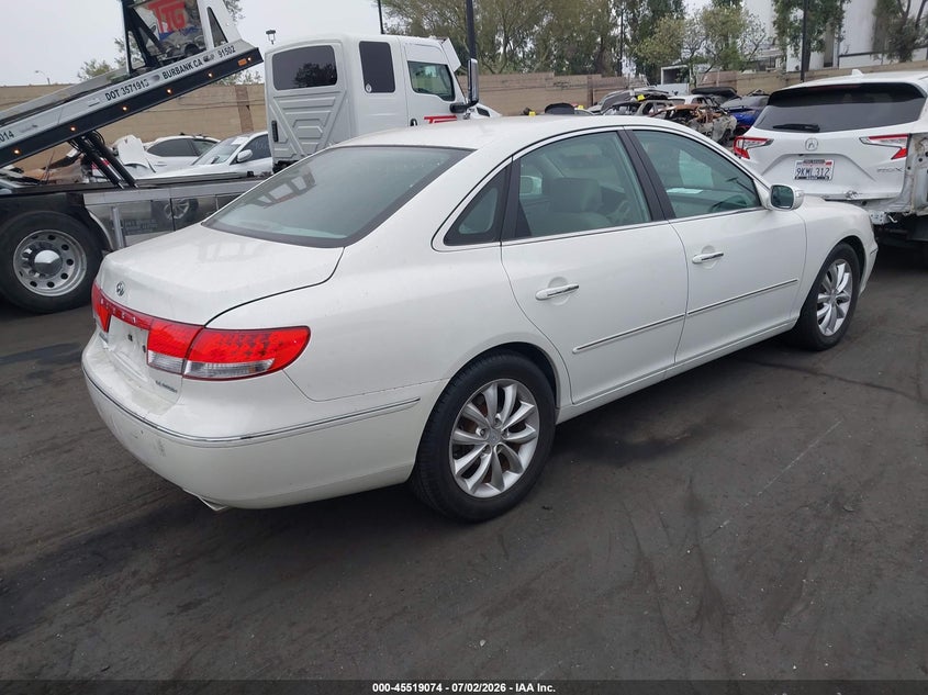 2007 Hyundai Azera VIN KMHFC46F07A184991 IAAI salvage auction — REAR END, Salvage Certificate (California), sold $1,650 on 2026-08-02 (photo 4)