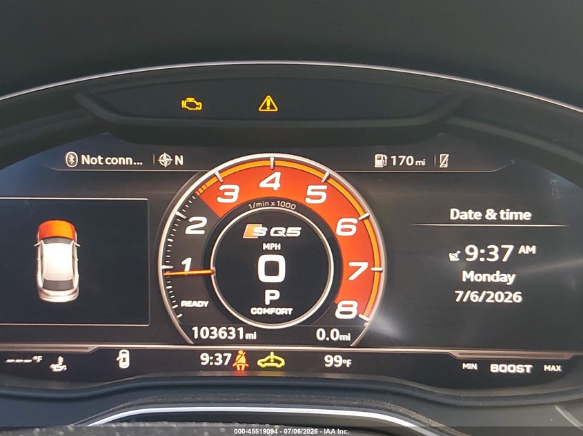 2018 Audi Sq5 VIN WA1A4AFY2J2024523 IAAI salvage auction — ENGINE DAMAGE, Clear (Utah), sold $5,200 on 2026-07-24 (photo 7)