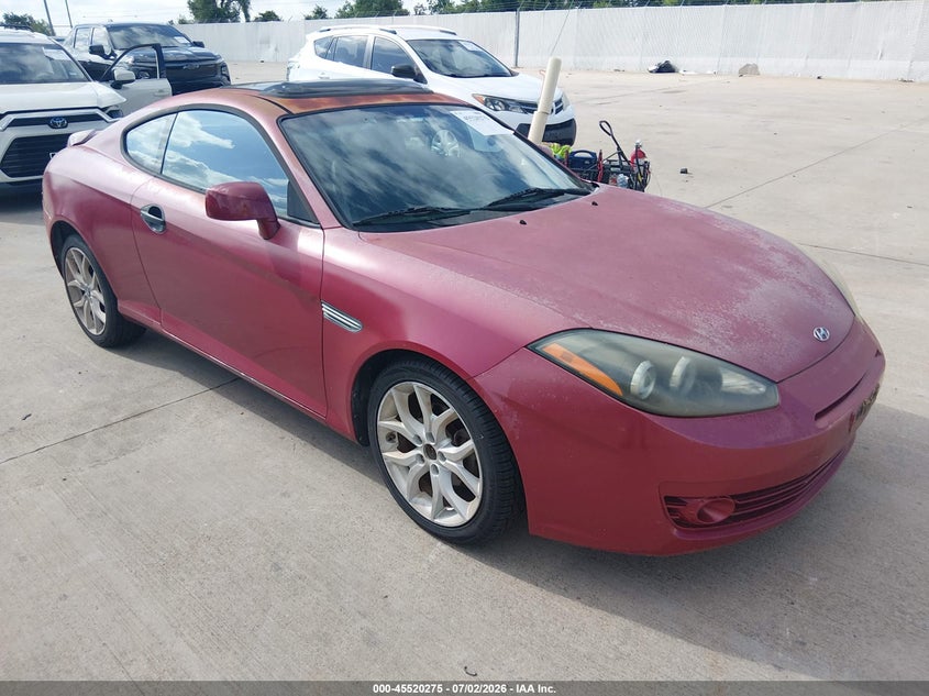 2008 Hyundai Tiburon VIN KMHHN66F58U276600 IAAI salvage auction — NORMAL WEAR, Original (Texas), sold $650 on 2026-07-10 (photo 1)
