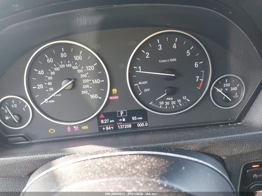 2013 BMW 3er VIN WBA3C1G5XDNR48312 IAAI salvage auction — NORMAL WEAR, Clear (Indiana), sold $850 on 2026-07-29 (photo 7)