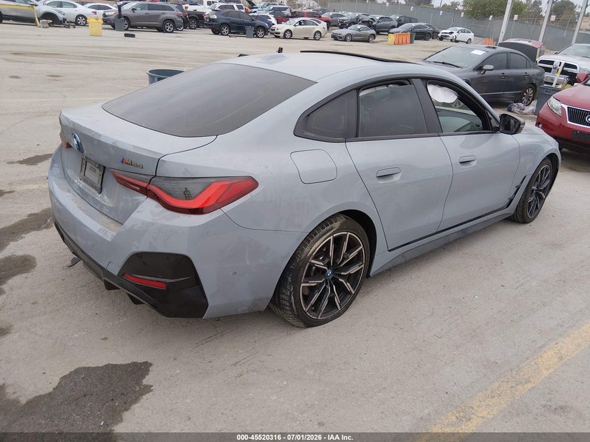 2024 BMW I4 VIN WBY33AW05RFT02393 IAAI salvage auction — SIDE, Wait Title, sold $15,600 on 2026-09-02 (photo 4)