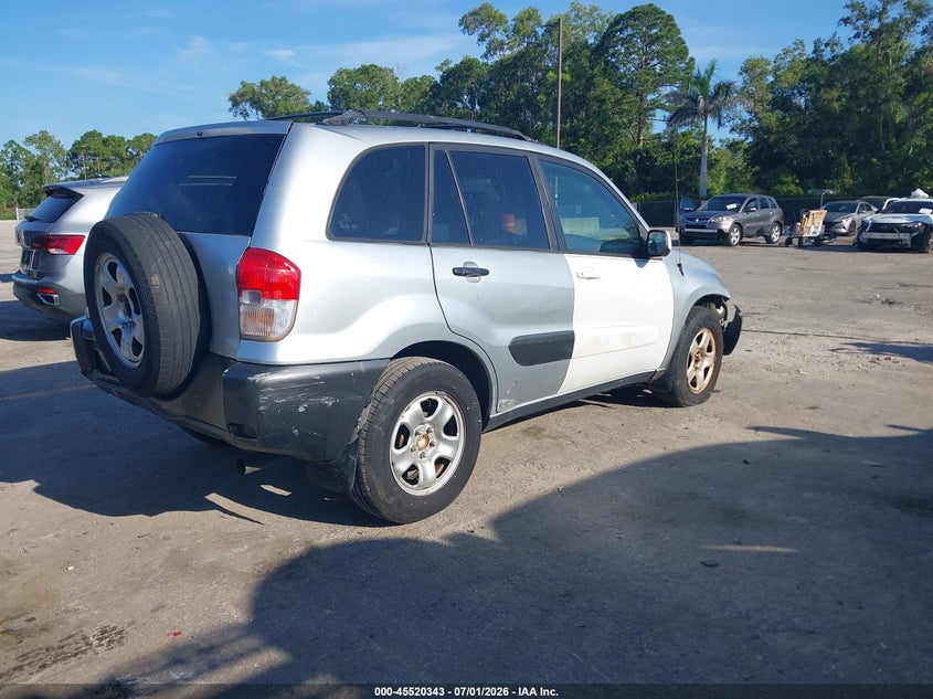 2001 Toyota Rav4 VIN JTEGH20V110004599 IAAI salvage auction — REAR END, Rebuildable (Florida), sold $650 on 2026-07-29 (photo 4)