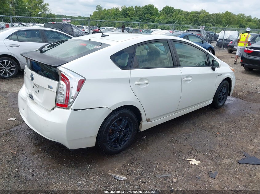 2012 Toyota Prius VIN JTDKN3DU5C1510318 IAAI salvage auction — REAR END, Clear (Virginia), sold $1,800 on 2026-07-27 (photo 4)