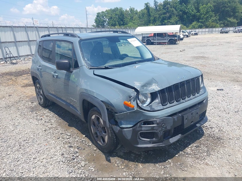 2017 Jeep Renegade VIN ZACCJAAB9HPG07133 IAAI salvage auction — RIGHT FRONT, Salvage Title, sold $1,950 on 2026-08-17 (photo 6)