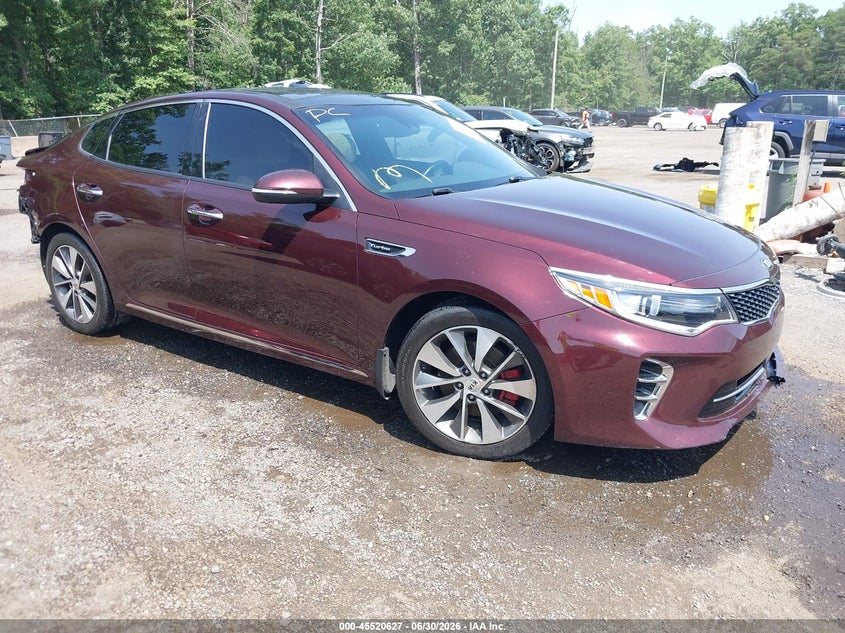 2016 Kia Optima VIN 5XXGV4L28GG033714 IAAI salvage auction — REAR END, Salvage Title, sold $2,250 on 2026-07-22 (photo 1)