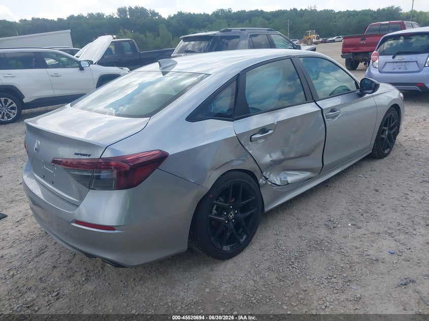 2026 Honda Civic VIN 2HGFE2F50TH592057 IAAI salvage auction — SIDE, Salvage (Ohio), sold $9,150 on 2026-08-27 (photo 4)