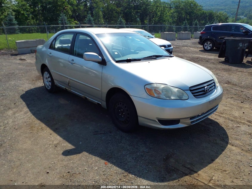 2003 Toyota Corolla VIN JTDBR32E830022826 IAAI salvage auction — NORMAL WEAR, Clear (New Jersey), sold $750 on 2026-07-30 (photo 1)