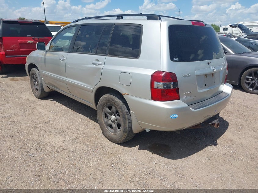 2005 Toyota Highlander VIN JTEHD21A450033368 IAAI salvage auction — NORMAL WEAR, Original (Texas), sold $750 on 2026-07-10 (photo 3)