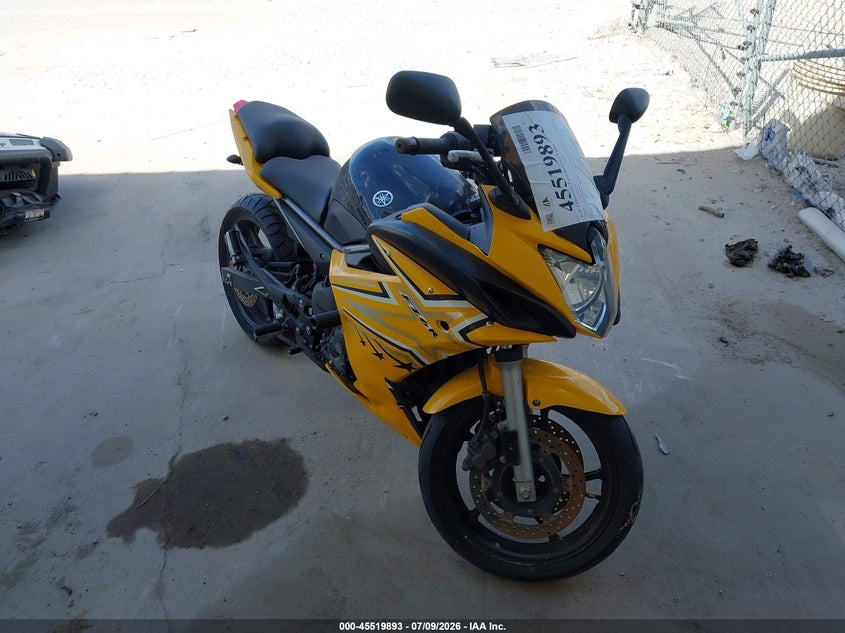 2009 Yamaha Fz6 VIN JYARJ18E89A000423 IAAI salvage auction — NORMAL WEAR, Original (Texas), sold $1,425 on 2026-07-14 (photo 1)