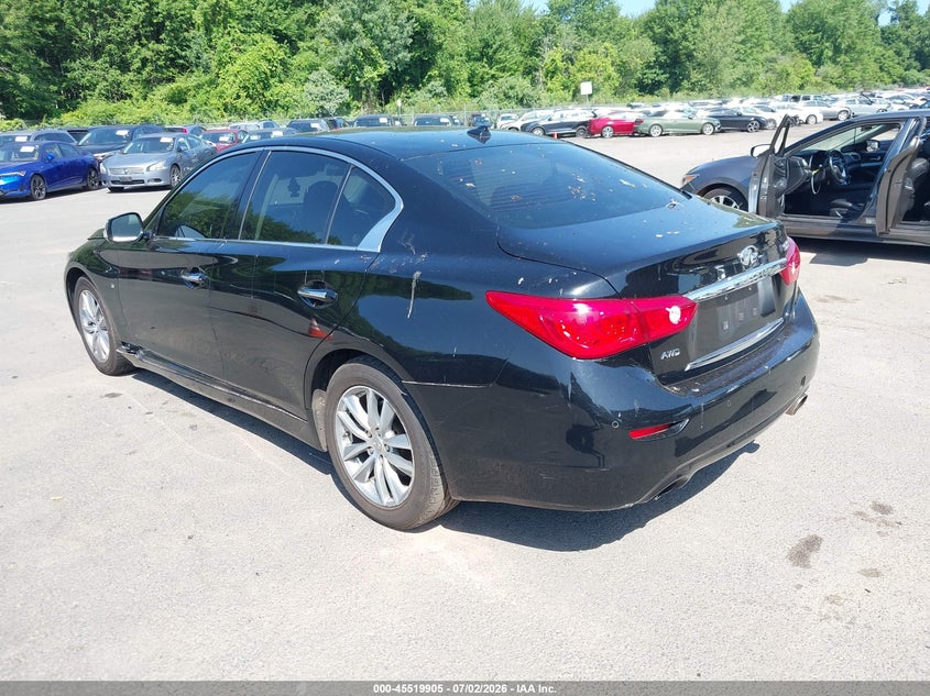 2014 Infiniti Q50 VIN JN1BV7AR3EM703949 IAAI salvage auction — ENGINE DAMAGE, Salvage (Connecticut), sold $50 on 2026-07-30 (photo 3)