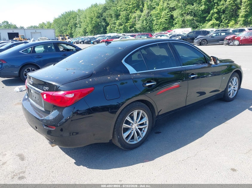2014 Infiniti Q50 VIN JN1BV7AR3EM703949 IAAI salvage auction — ENGINE DAMAGE, Salvage (Connecticut), sold $50 on 2026-07-30 (photo 4)