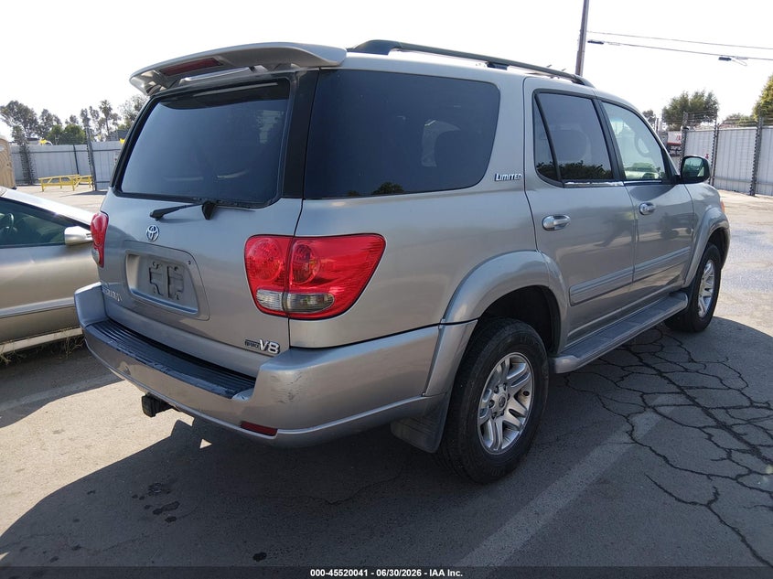 2006 Toyota Sequoia VIN 5TDZT38A66S274869 IAAI salvage auction — NORMAL WEAR, Clear - Dealer Only (California), sold $1,150 on 2026-07-28 (photo 4)