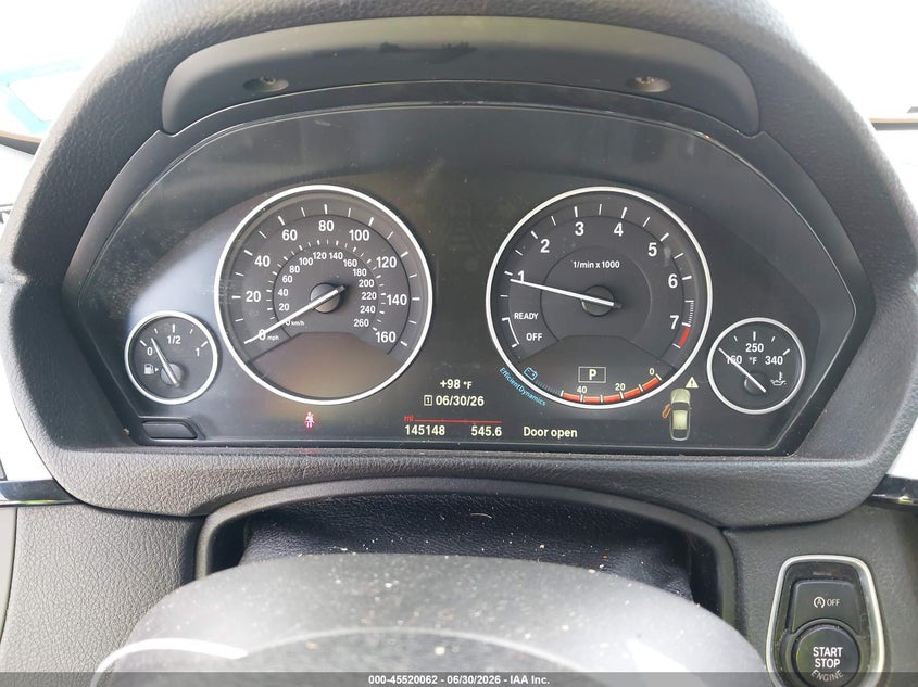 2015 BMW 3er VIN WBA3X5C5XFD562581 IAAI salvage auction — RIGHT FRONT, Salvage (Texas), sold $1,350 on 2026-08-20 (photo 7)