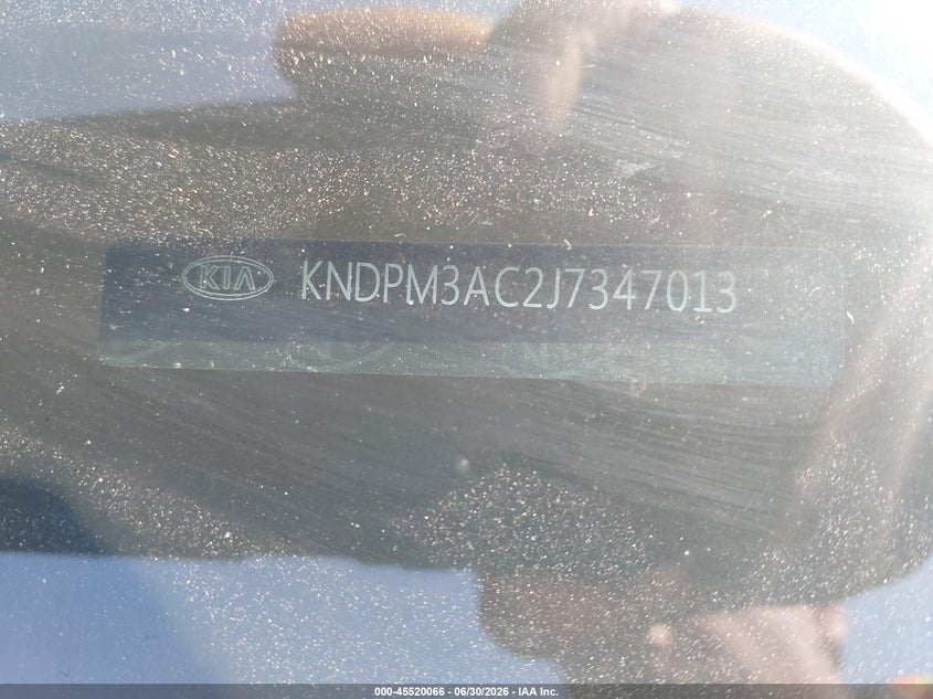 2018 Kia Sportage VIN KNDPM3AC2J7347013 IAAI salvage auction — NORMAL WEAR, Clear (New Jersey), sold $1,800 on 2026-07-09 (photo 9)