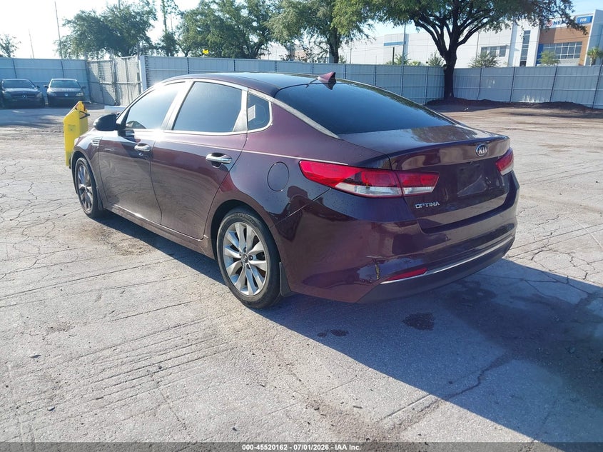 2018 Kia Optima VIN 5XXGT4L34JG256144 IAAI salvage auction — MECHANICAL, Clear (Florida), sold $425 on 2026-07-22 (photo 3)