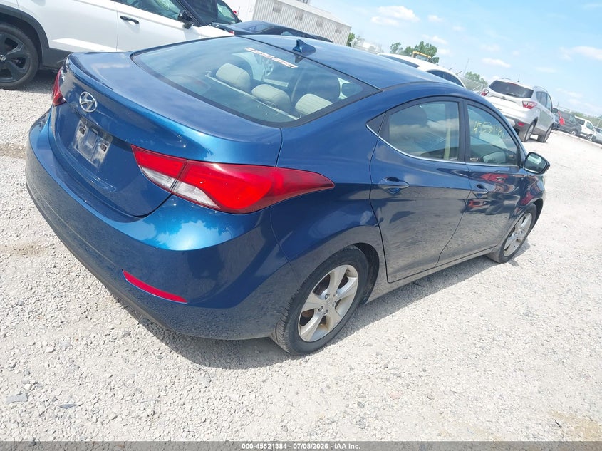 2016 Hyundai Elantra VIN KMHDH4AE0GU603072 IAAI salvage auction — REAR END, Salvage (Ohio), sold $1,650 on 2026-07-28 (photo 4)