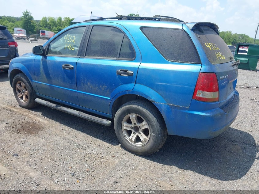 2005 Kia Sorento VIN KNDJC733655404635 IAAI salvage auction — NORMAL WEAR, Clear (Virginia), sold $275 on 2026-07-21 (photo 3)