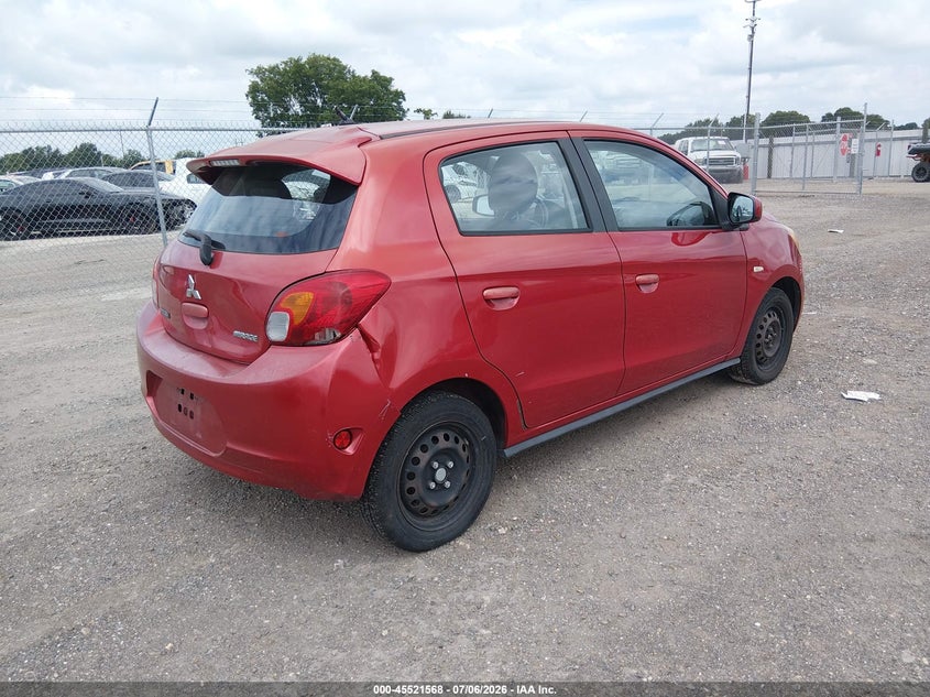 2015 Mitsubishi Mirage VIN ML32A3HJ1FH043957 IAAI salvage auction — NORMAL WEAR, Clear (Louisiana), sold $125 on 2026-07-22 (photo 4)