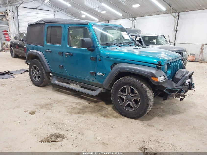 2020 Jeep Wrangler / VIN 1C4HJXDN4LW134509 IAAI salvage auction — FRONT END, Wait Title, sold $6,050 on 2026-09-10 (photo 1)